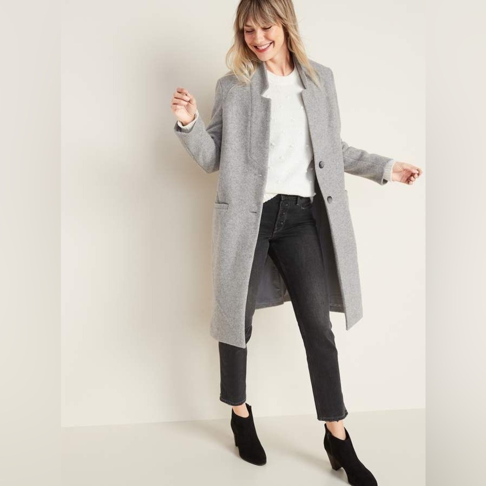 Old Navy Soft Brush Car Coat - Gray